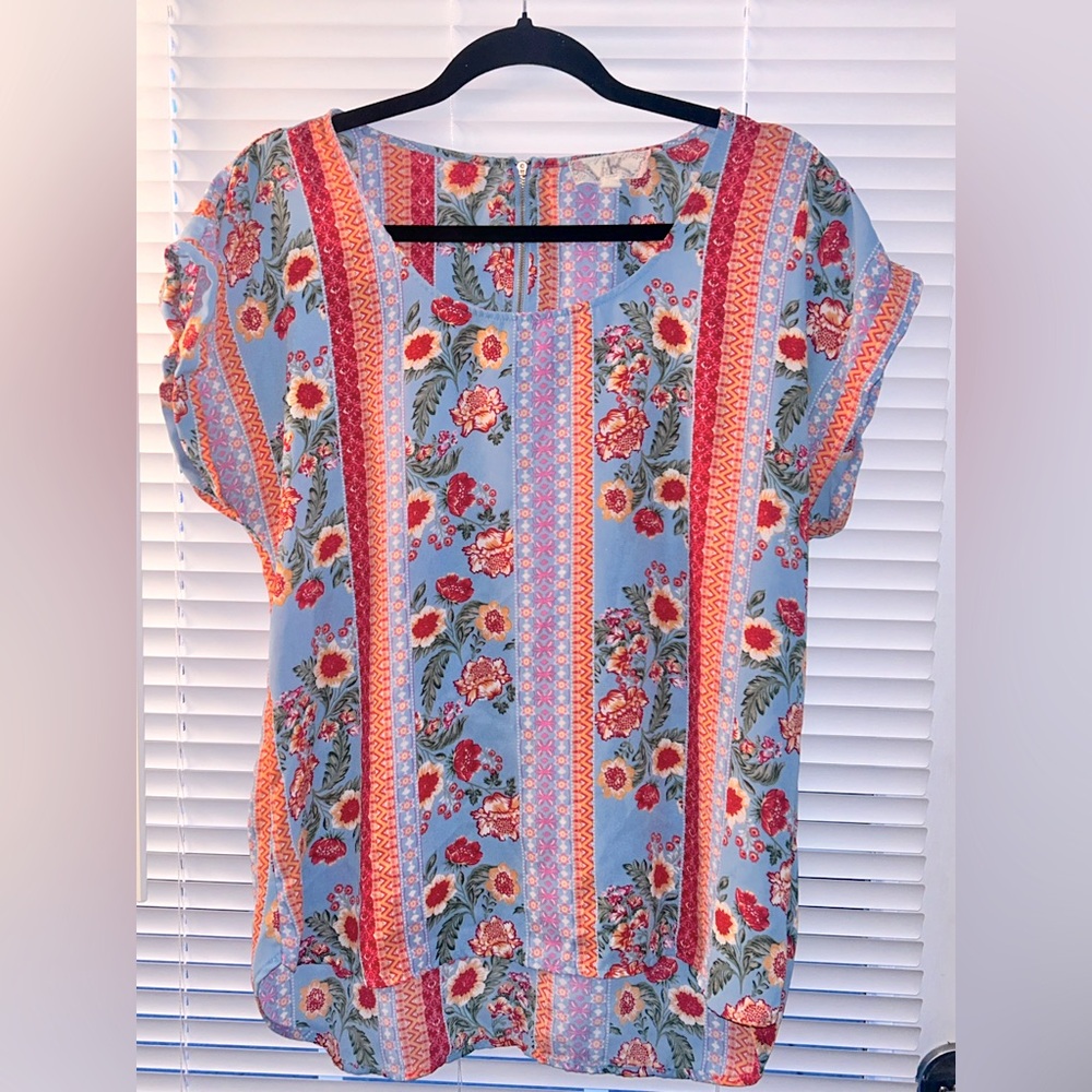 Pink Rose -Multicolored patterned XL